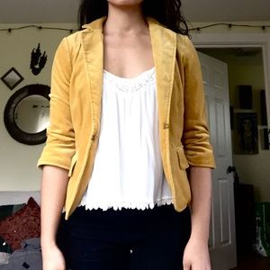J. Crew Mustard Yellow Velvet Blazer